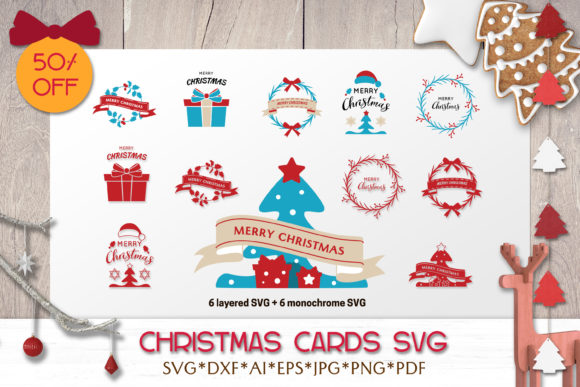 Christmas Bundle Greeting Cards Illustrations