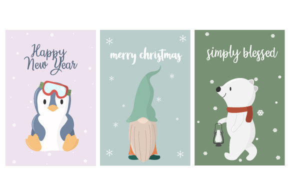 Christmas Card Animal Illustrations