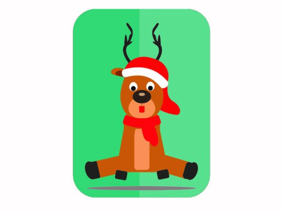 Christmas Deer Card Green