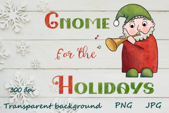 Christmas Gnome for the Holidays Quotes Illustrations