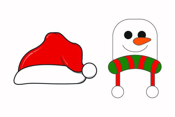 Christmas Hat Snowman Cap Illustrations