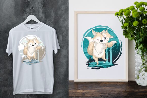 Christmas Joy with Cute Happy Fox Family Illustrations