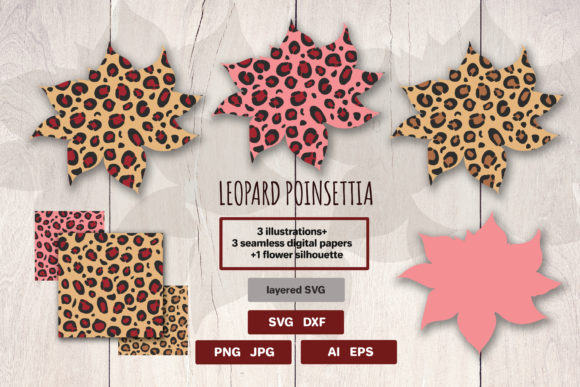 Christmas Leopard Cheetah SVG Print for Branding