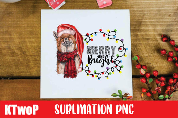 Christmas Merry and Bright Fox Clipart Illustrations