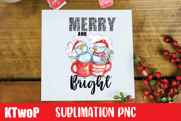 Christmas Merry and Bright Snowman PNG
