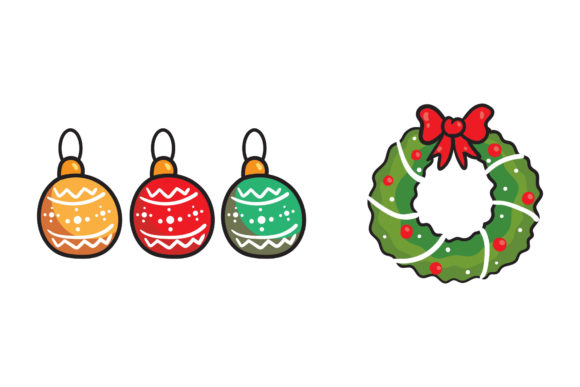 Christmas Ornaments Mistletoe Asset Set