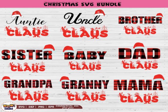Christmas Plaid Claus Family