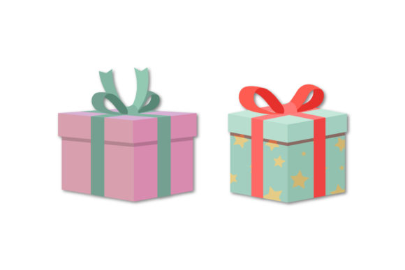 Christmas Present Gift Set Vector for Editorial Design