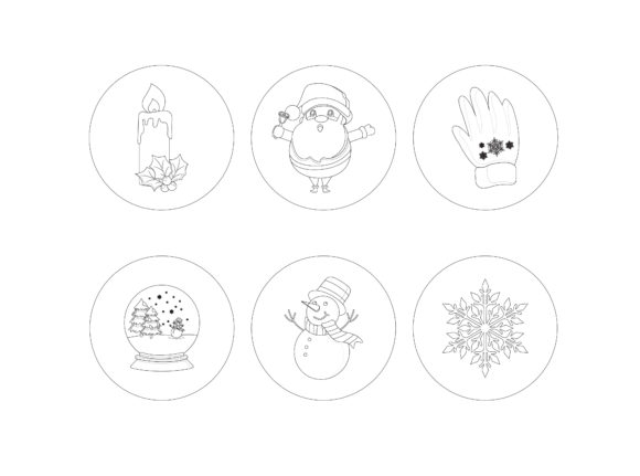 Christmas Santa Claus Outline Bundle Illustrations