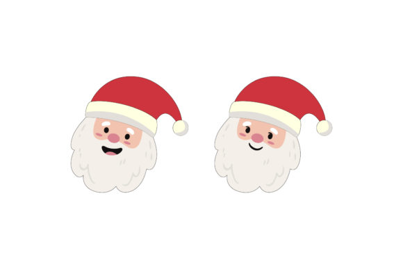 Christmas Santa Head Vectors for Handmade Magic