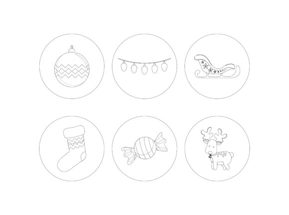 Christmas Santa Sleigh Outline Bundle