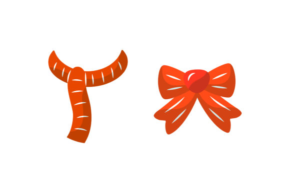 Christmas Scarf Ribbon Set Vector