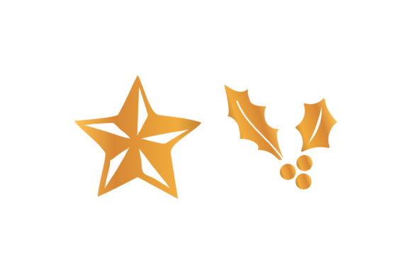 Christmas Star Mistletoe Set Illustrations