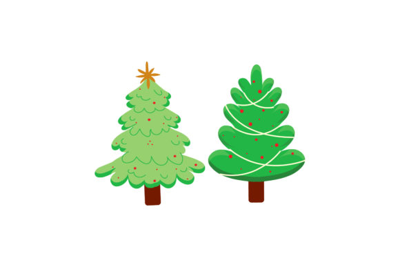 Christmas Tree Set Illustrations for Crafters
