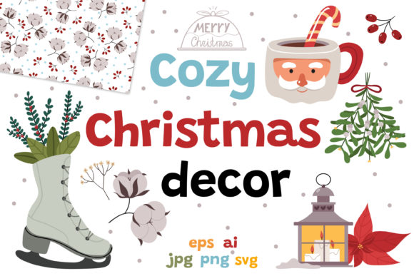Cozy Christmas Decor Illustrations