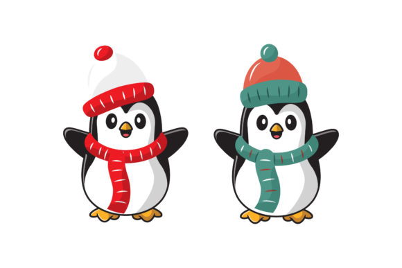 Penguin Illustrations for Seasonal Design
