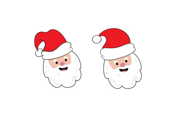 Santa Head Set Christmas Vector Asset