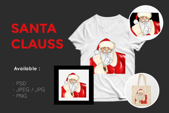 Santa on Christmas Day Illustrations