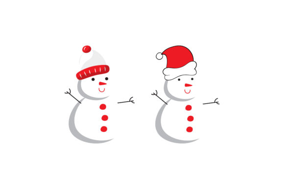 Snowman Set Christmas Vector