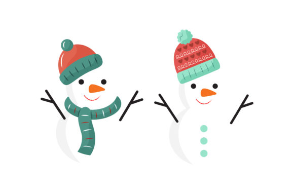 Snowman Set Christmas Vector Asset